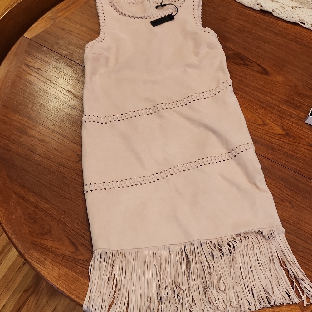 Buffalo David Bitton Cream Fringe Dress